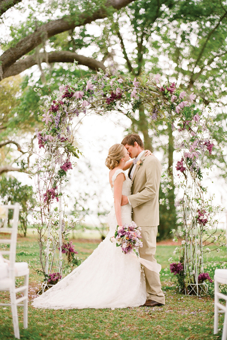 You may kiss the bride - Garden outdoor ceremony | More on: http://mysweetengagement.com/you-may-kiss-the-bride/
