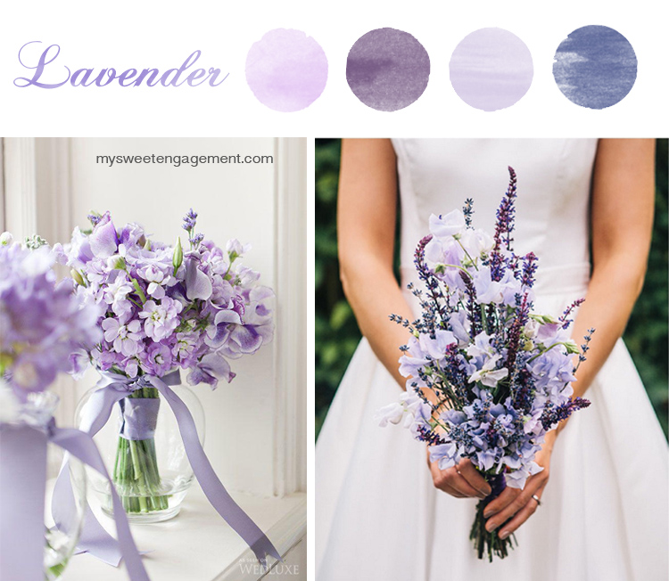 8 Wedding Bouquet Color Inspirations - Lavender flowers | More on: http://mysweetengagement.com/50-shades-of-flowers-wedding-bouquet-color-inspiration