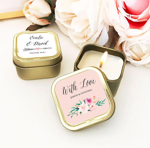 Scented "Thank You" candles. // Wedding favor ideas your guests will love