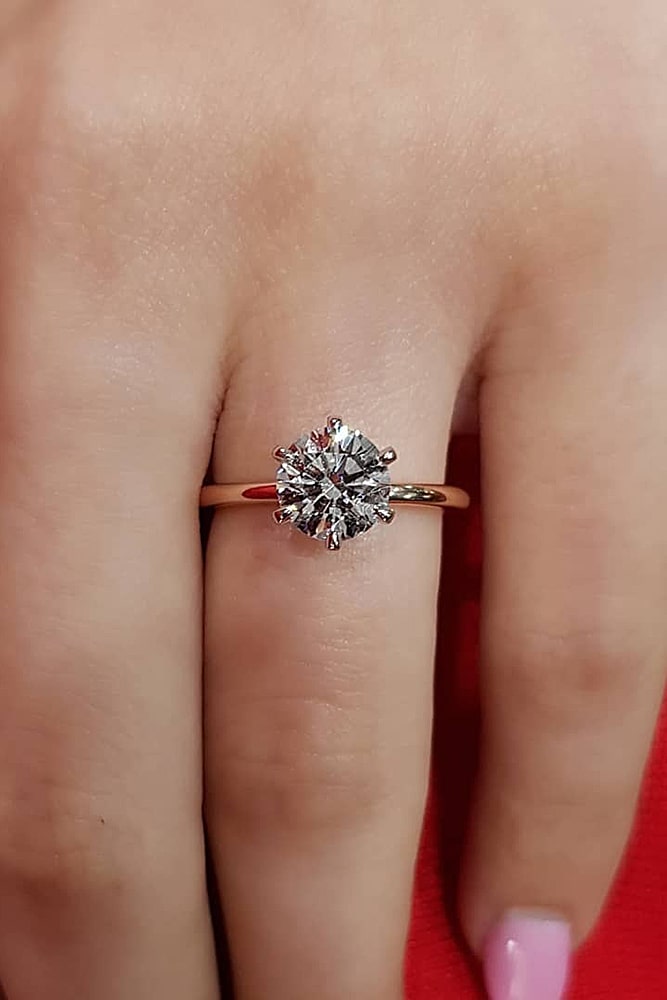 Classic Solitaire Diamond Rose Gold Engagement Ring // mysweetengagement.com