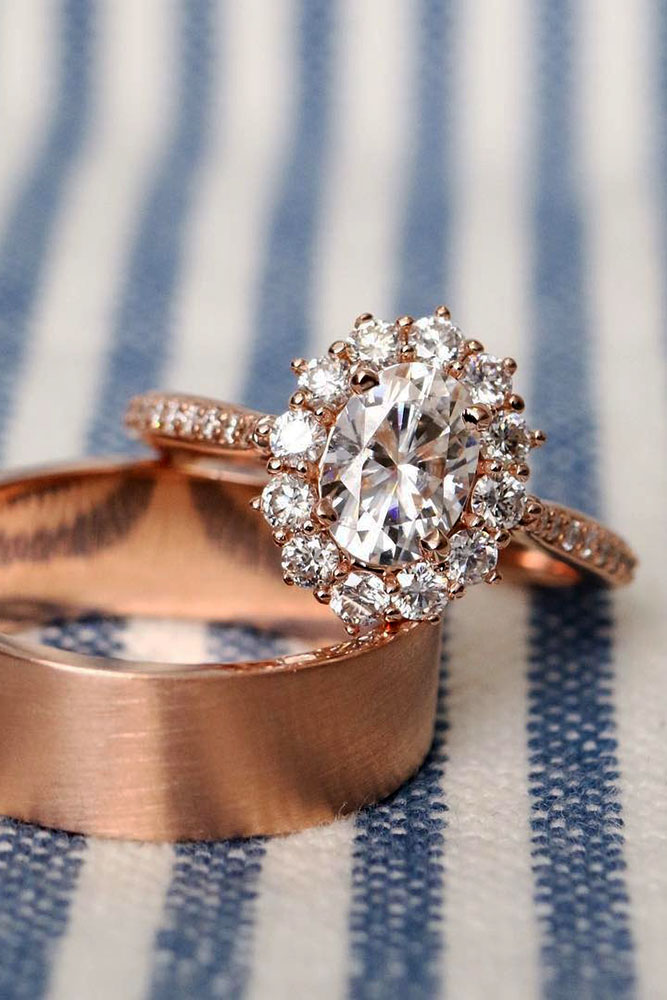Beautiful Oval Vintage Style Rose Gold Engagement Ring. // mysweetengagement.com