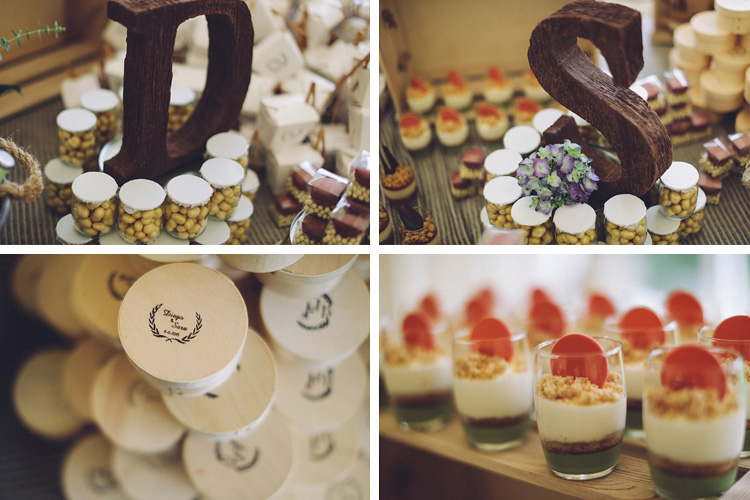 Wedding dessert bar with bride and groom wood initials. Gorgeous wedding in Spain | More on: https://mysweetengagement.com/gorgeous-wedding-in-spain - Photo: David Fernández