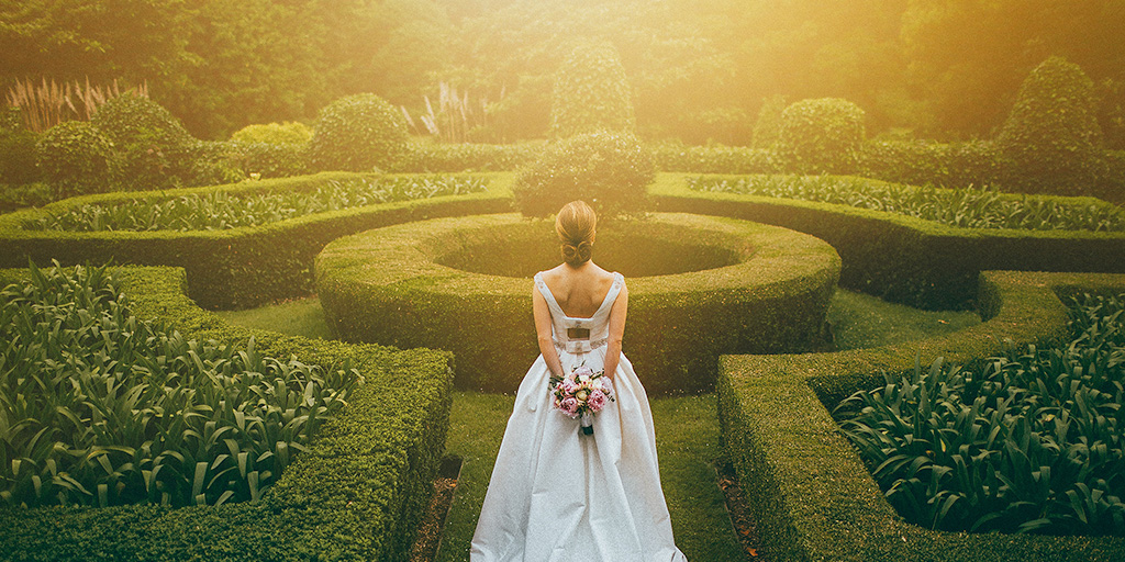 Bride on a magical garden