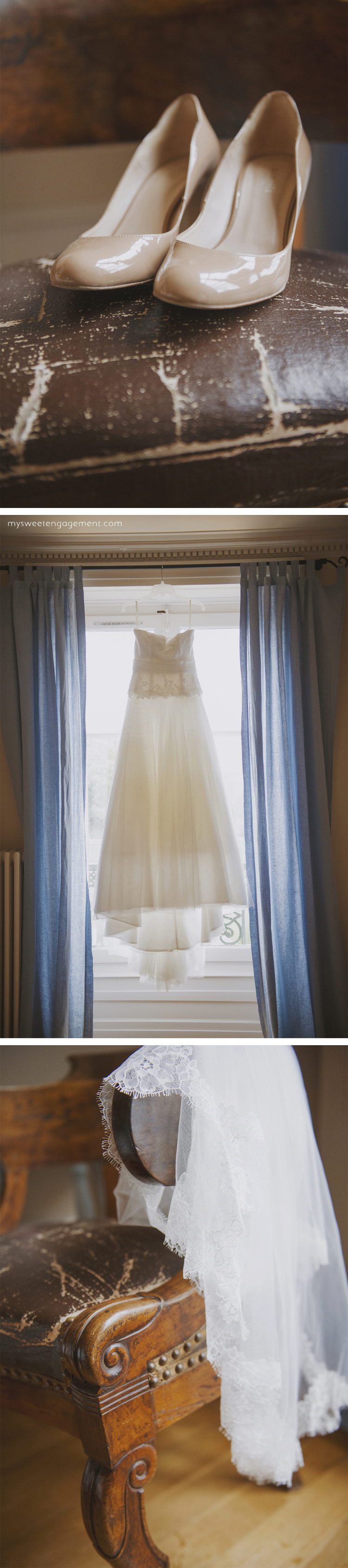 bride getting ready attire - bridal shoes - cymbelline wedding dress gown - lace veil - wedding blog - my sweet engagement
