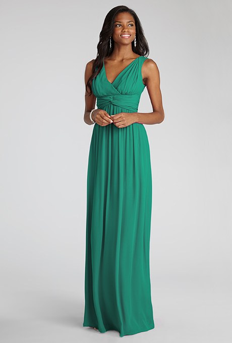  long emerald green bridesmaid dress