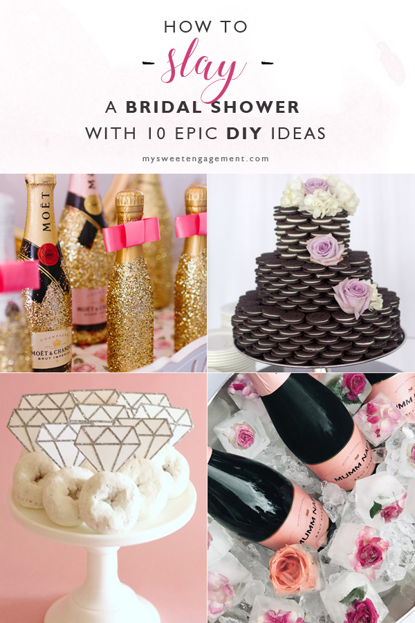 You will want to PIN it now so you don't miss these ideas! // How to Slay a Bridal Shower with 10 Epic DIY Ideas. // mysweetengagement.com // #BridalShower #BridalShowerIdeas #DIYWedding #DIYBridalShower #WeddingIdeas