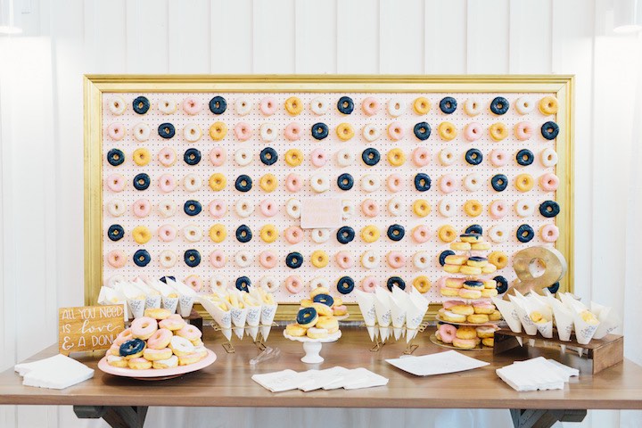 Top Creative Bridal Shower Theme Ideas. Donuts Wall. // mysweetengagement.com