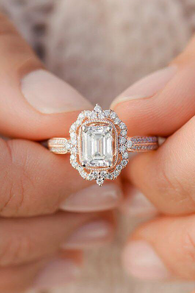 Vintage Engagement Ring Rose Gold and Diamond ENG18 - Doron Merav