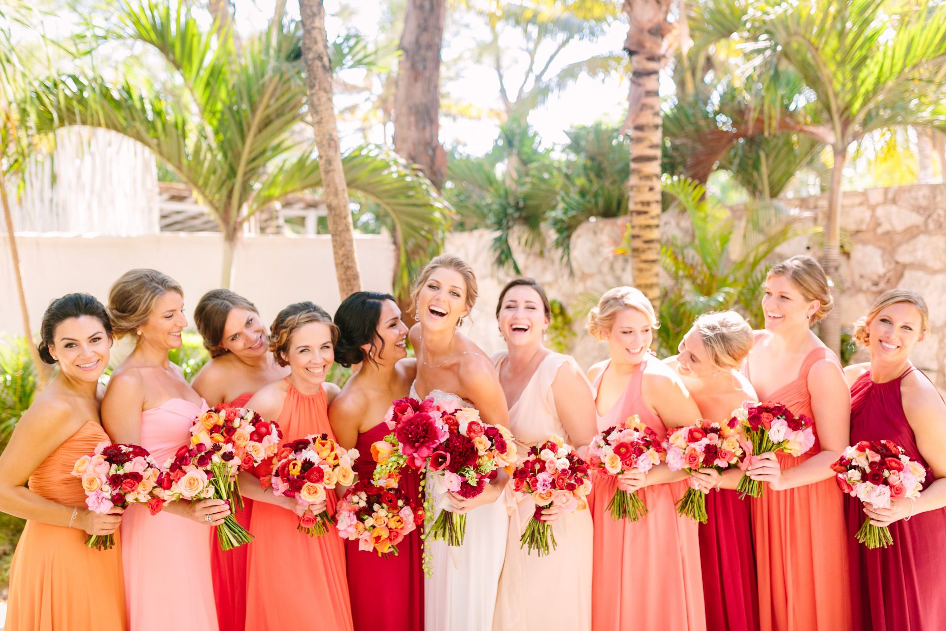 Living Coral bridesmaid dresses inspiration. // Get inspired with this gallery filled with 50+ awesome wedding ideas for your bridesmaids, including dresses, proposals & more. // mysweetengagement.com