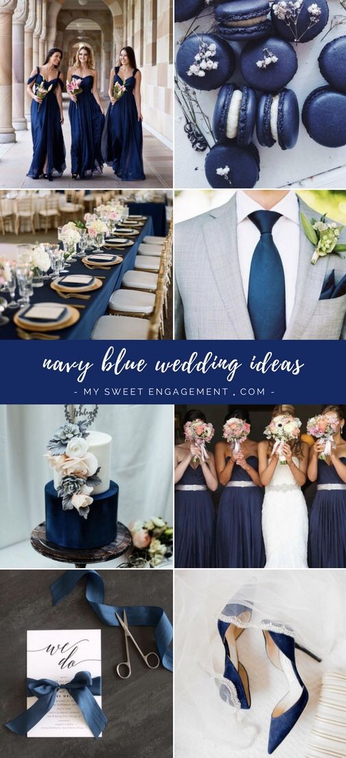 Gallery page with stunning navy blue wedding ideas // mysweetengagement.com