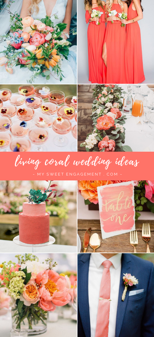 TRENDING NOW: Living Coral Wedding Ideas. Check out this amazing selection of inspirations for your big day with the 2019 Pantone Color of the Year. // mysweetengagement.com