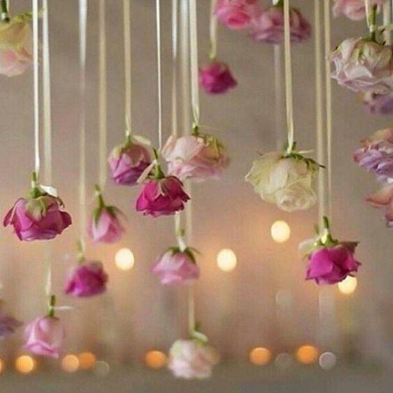 Magical wedding decor idea: Hanging roses // Check out this and 50+ stunning wedding decoration ideas // mysweetengagement.com