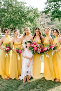 Mustard Bridesmaid Dresses are Trending on Weddings Right Now. Get inspired and learn how to use this gorgeous yellow shade. // mysweetengagement.com