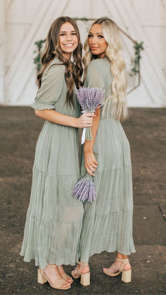 Sage Green Bridesmaid Dress Ideas for Wedding