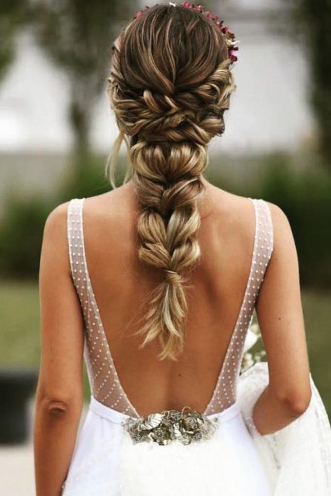 blonde braided bridal hair