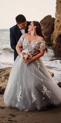 Bride and groom portrait at the beach